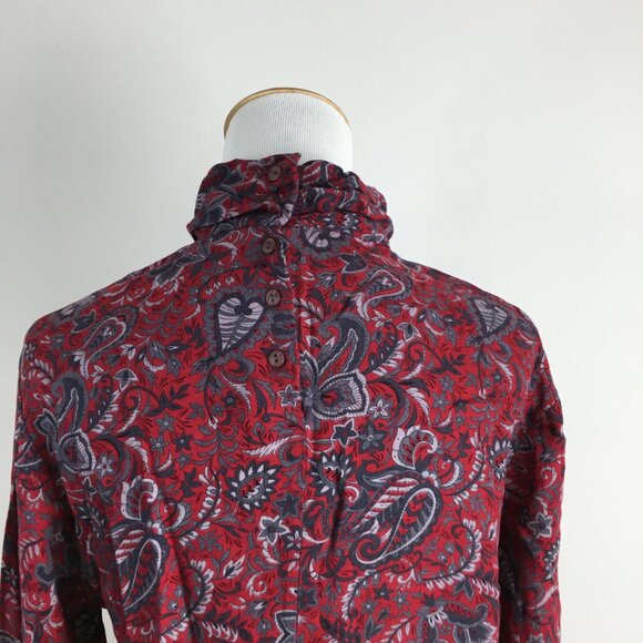 Country Sophisticated PENDLETON Red MultiColor Floral Print Wool Blend Shirt - Picture 10 of 11